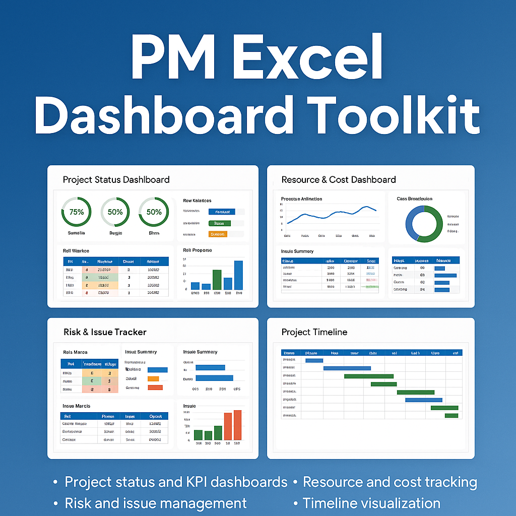 PM Excel Dashboard Toolkit – A projekted számokban, vizuálisan, egy helyen!
